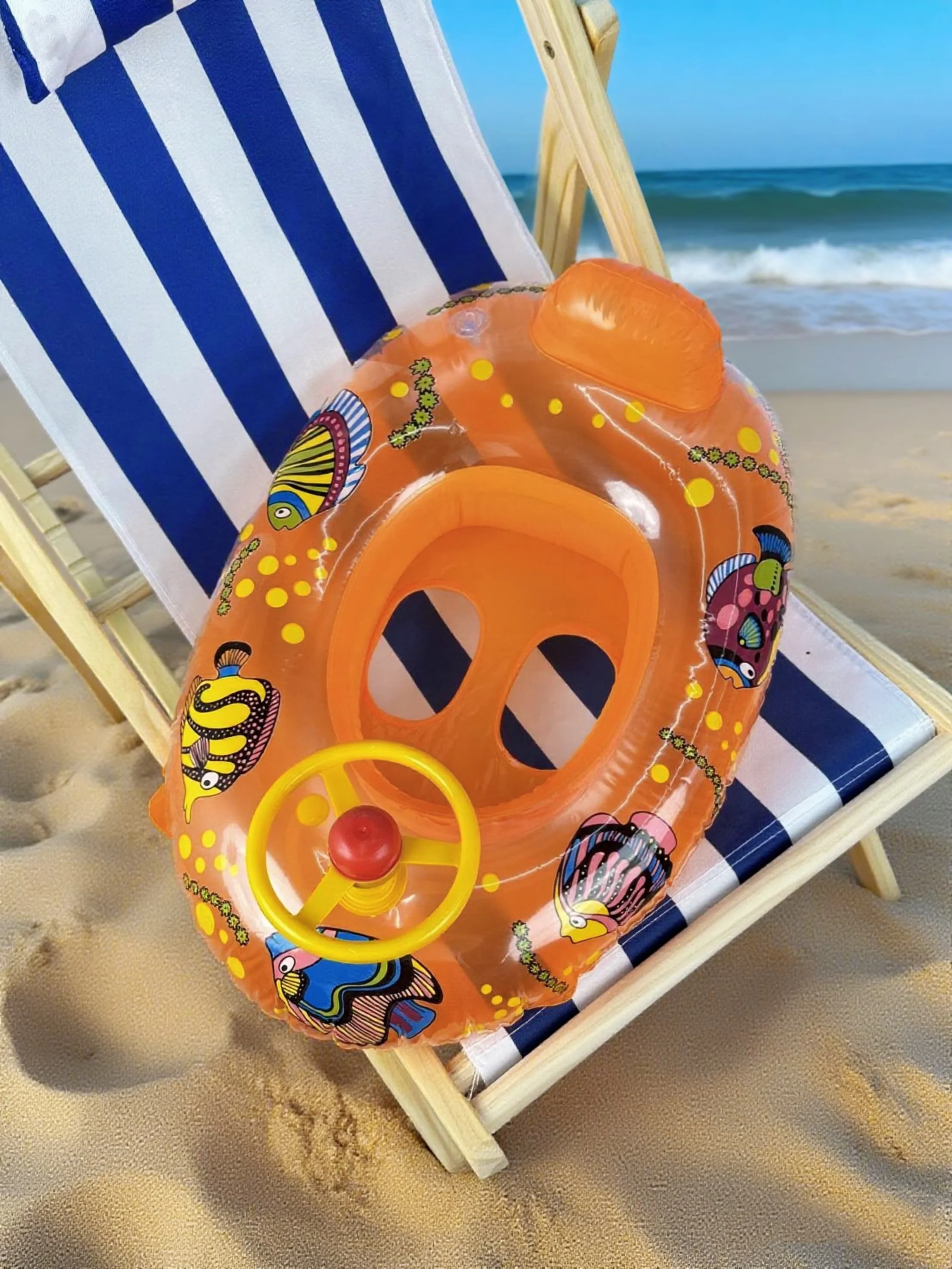 قطعة واحدة من حلقة مقعد حمام السباحة للأطفال القابلة للنفخ، آمنة - عوامة حمام سباحة PVC محسنة للأطفال الصغار #6