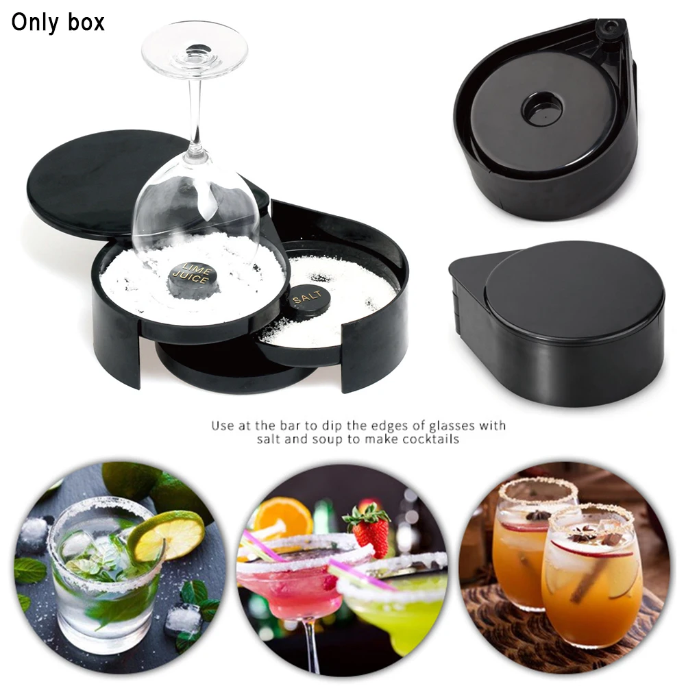 3 Tier Bartender ABS Tool Cocktail Accessory Glass Rimmer Rotating Salt Home Practical Bar Lime Juice Sugar Durable