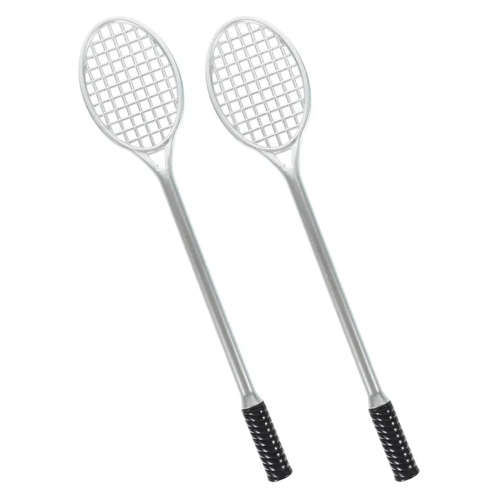 2pcs Cute Tennis Racket Shape Gel Pens 0.5mm Black Ink, Creative Sports Ballpoint Pen for School Home Office Writing Supplies