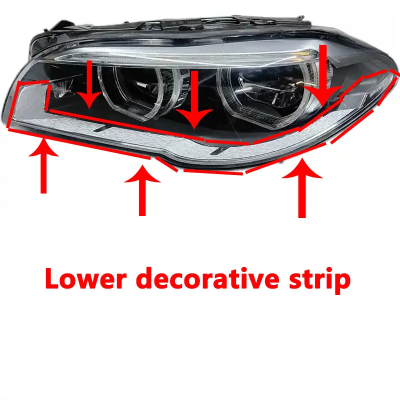 For 2014-17 BMW 5 Series F10 F18 Headlight Lower Decorative Strip F10 Headlight Internal Parts Electroplated Bright Strip Ligh