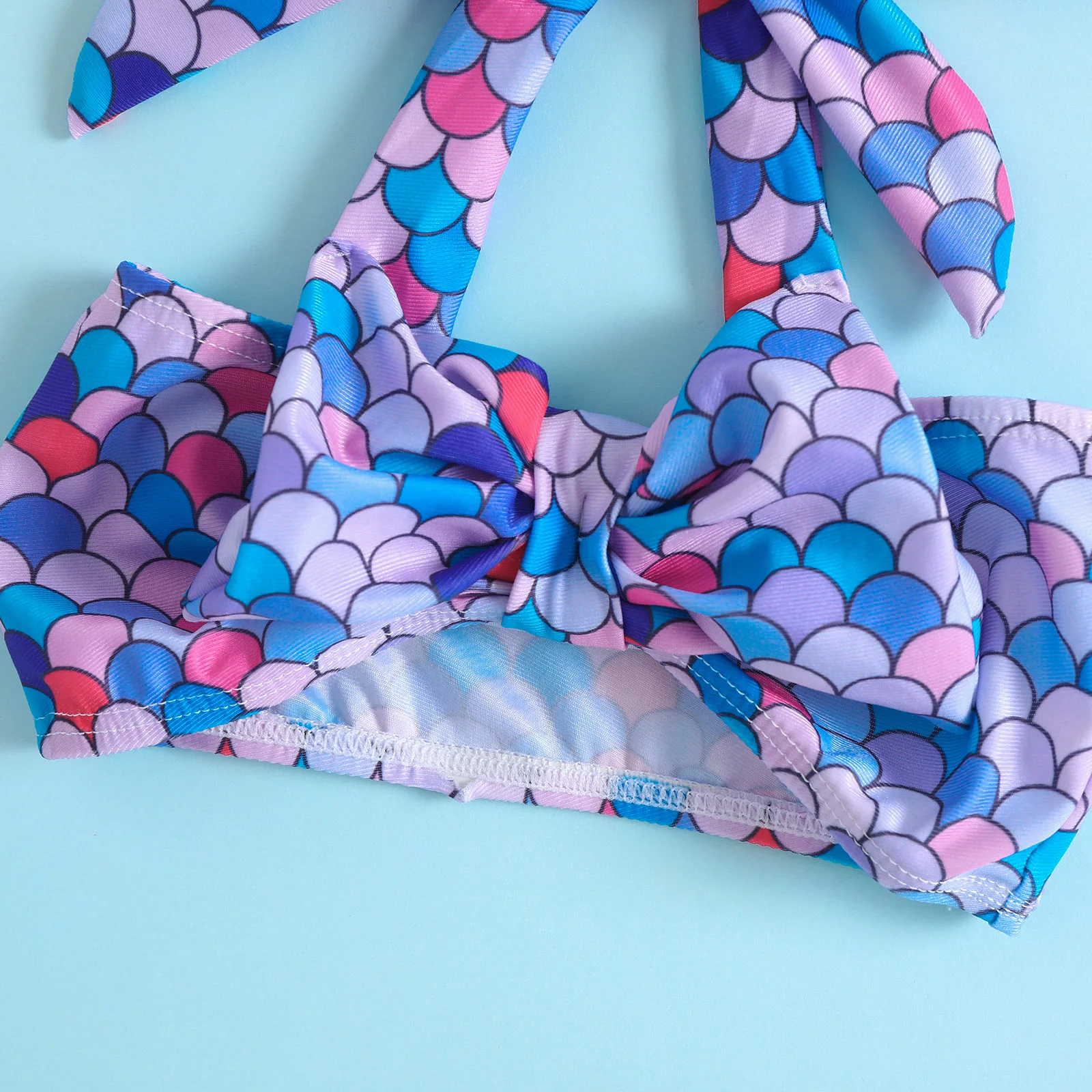 Traje de baño de dos piezas para niños y niñas, conjunto de Bikini con estampado de escamas de pez, traje de baño para niños pequeños, ropa de playa