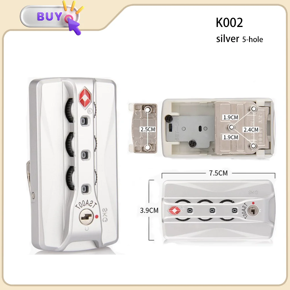 

Suitable For k001-6 Original Baggage Customs Lock Luggage Accessories Combination Lock Simple Portability Anti-theft security