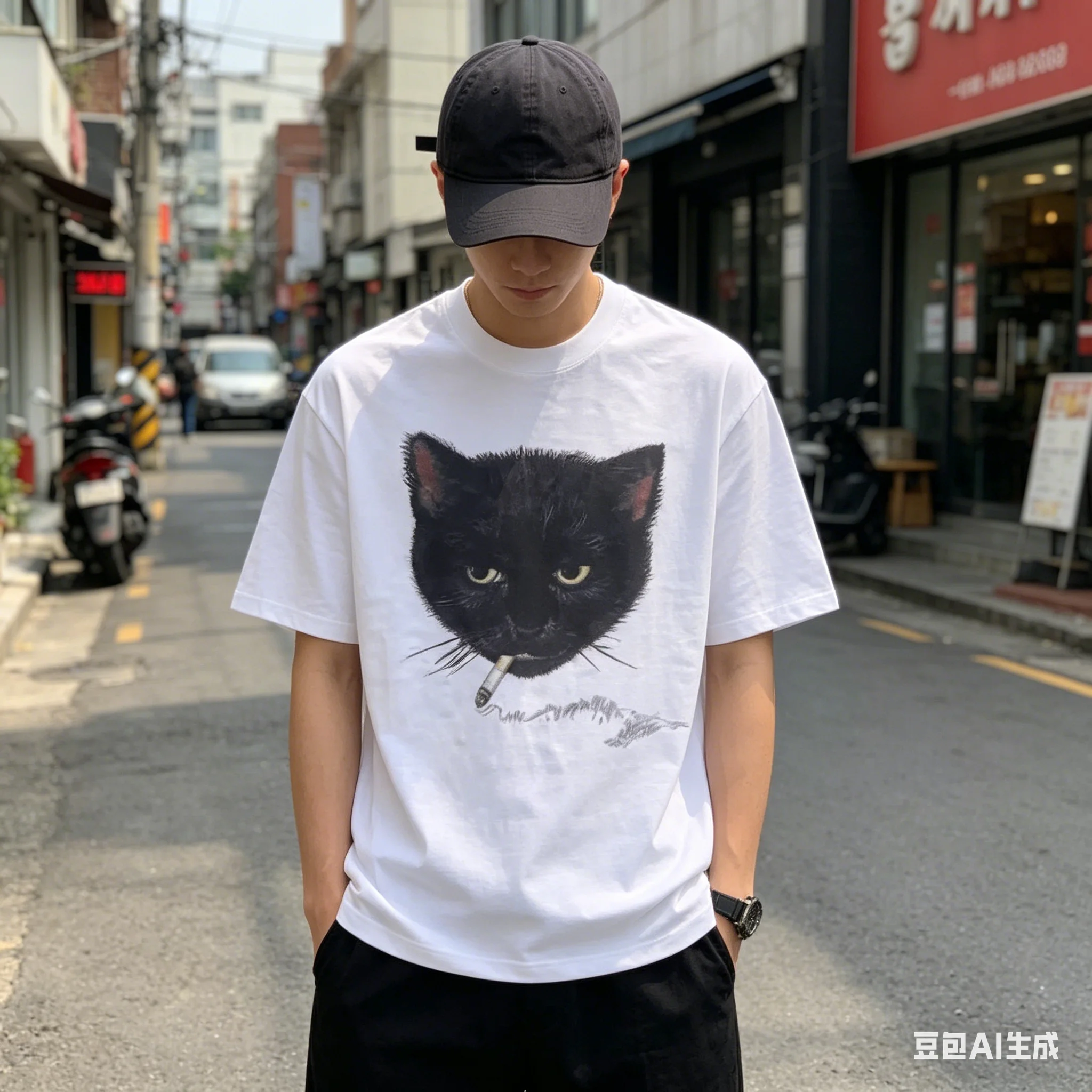 

Men's Fashionable Printed Knitted Short Sleeved T-shirt, Versatile and Casual, Suitable for Outdoor Activities