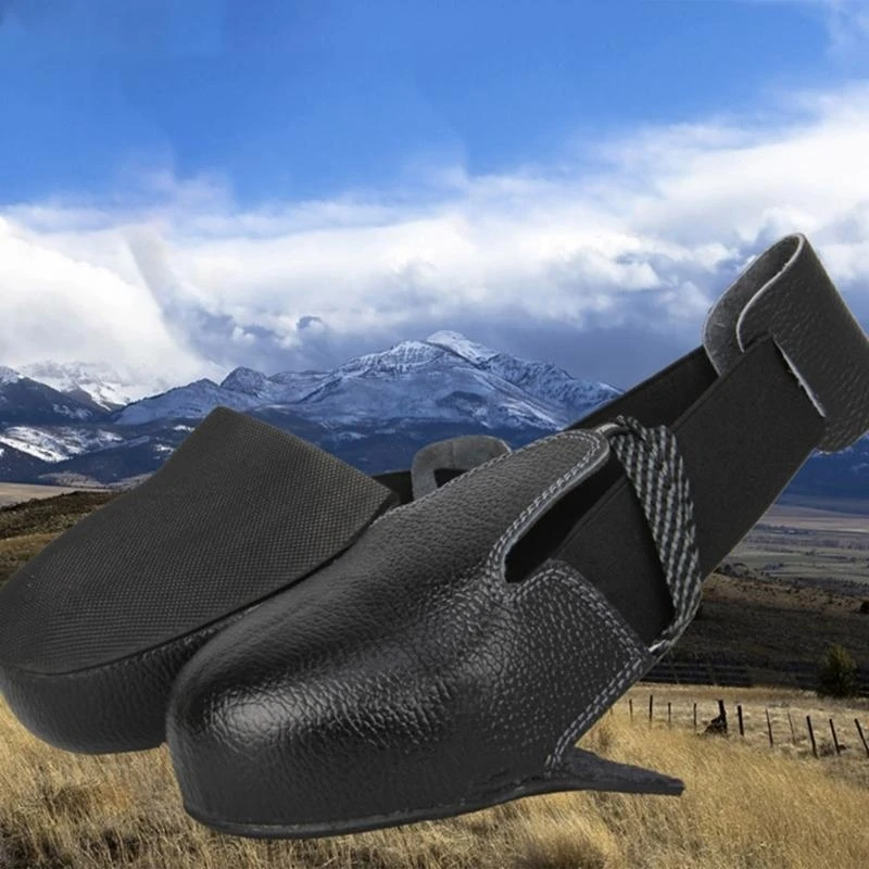 Q5we 1ペア保護鋼のつま先靴保護者は、産業環境のために安全な革のオーバーシューを着用しやすいカバー