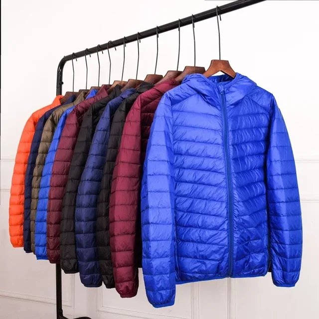 Plus rozmiar 7XL 11XL męska kurtka pikowana wiosna zima ultralekka, pakowalna kurtka puchowa wodoodporny, odporny na wiatr oddychający płaszcz