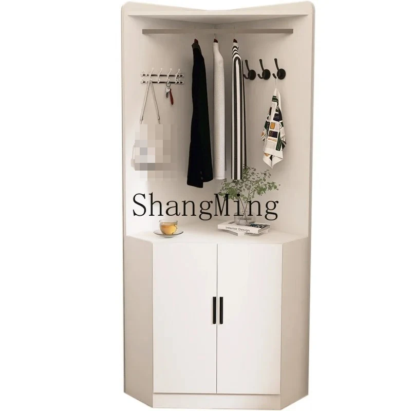 ZYYsmall apartment bedside hanger integrated corner household wall triangular storage multi-functional corner locker