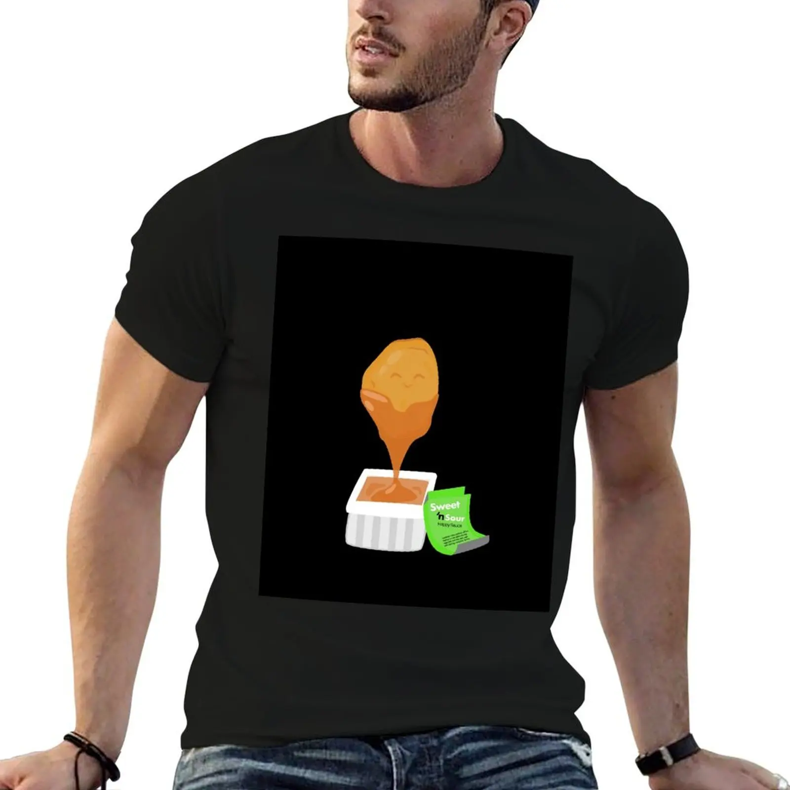 Chicken nugget sweet n sour sauce T-Shirt Basic Simple Casual Short Sleeve Tee