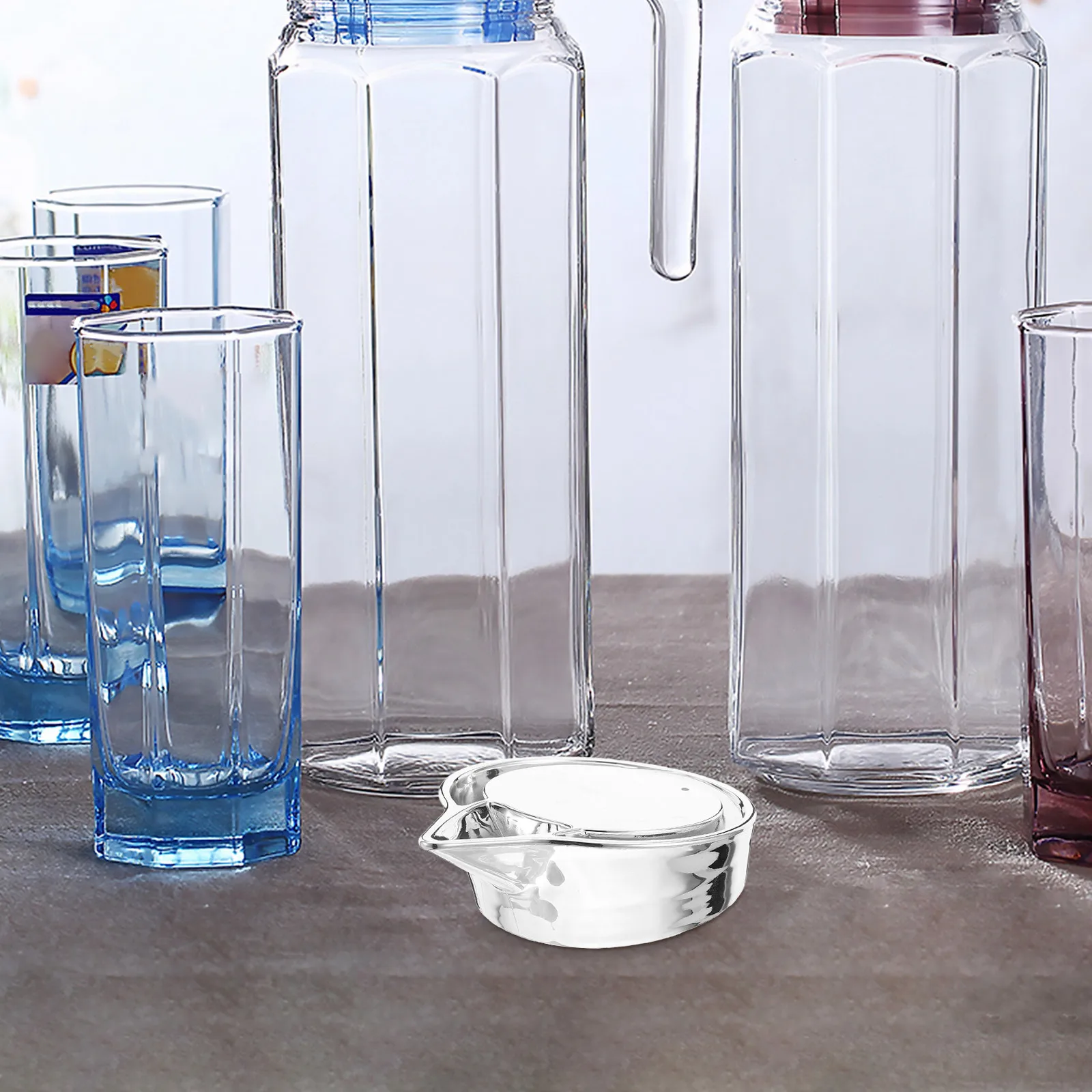 

Cold Fruit Juice Kettle Lid Universal Octagon Stainless Steel Wide Mouth Sealing Lid for Beverage Pitchers Iced Tea Lemonade