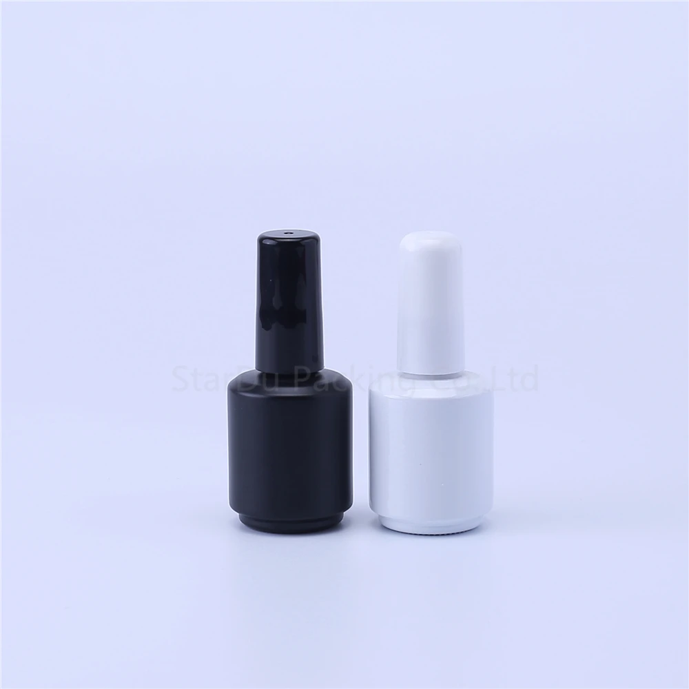 

480pcs/lot 15ml Empty Black Nail Polish Bottle &Small Brush Nail Art Container Glass Nail Oil Bottles