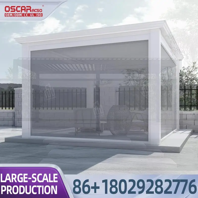 12x20M Luxury Aluminium Outdoor Bioclimatic Waterproof Louvre Roof Pavilion Gazebo for Backyard pergola