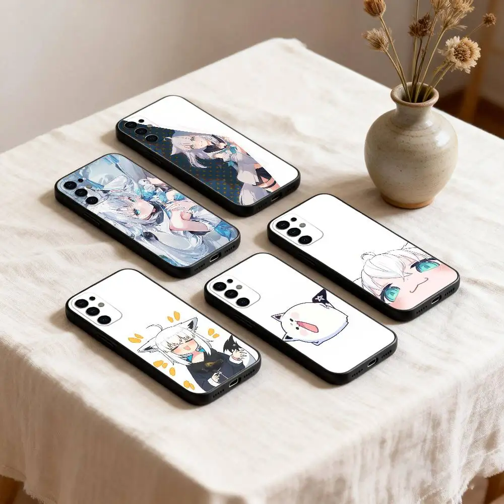Virtual Youtuber Girl Shirakami Fubuki  Phone Case For Samsung S26,25,24,23,22,30,21,10,9,Ultra,Plus,Lite Black Soft Case