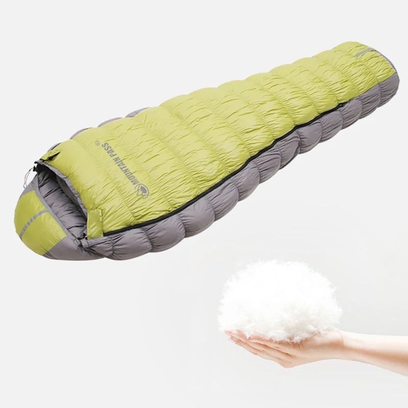 OEM Goose down carp 800/1000 fill cold weather winter waterproof outdoor travel camping sleeping bags for adults