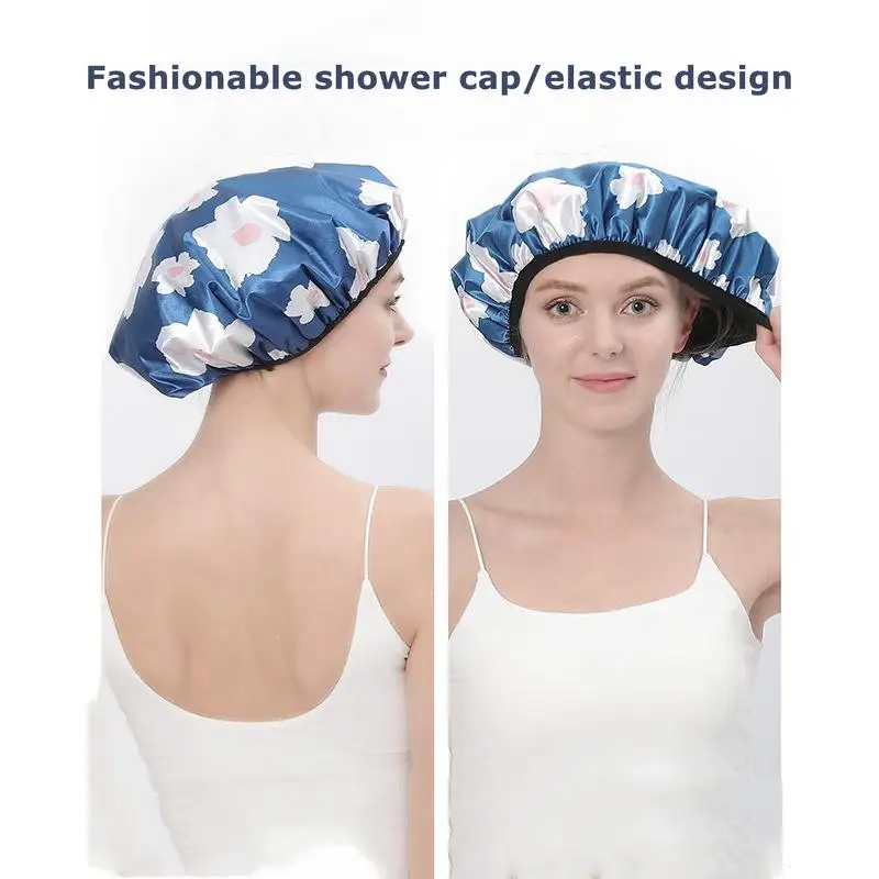 Cappello da bagno impermeabile cuffia da bagno regolabile a 3 strati cuffia da doccia riutilizzabile cuffia da fumo per olio donna bella Spa forniture per parrucchieri cuffia da doccia