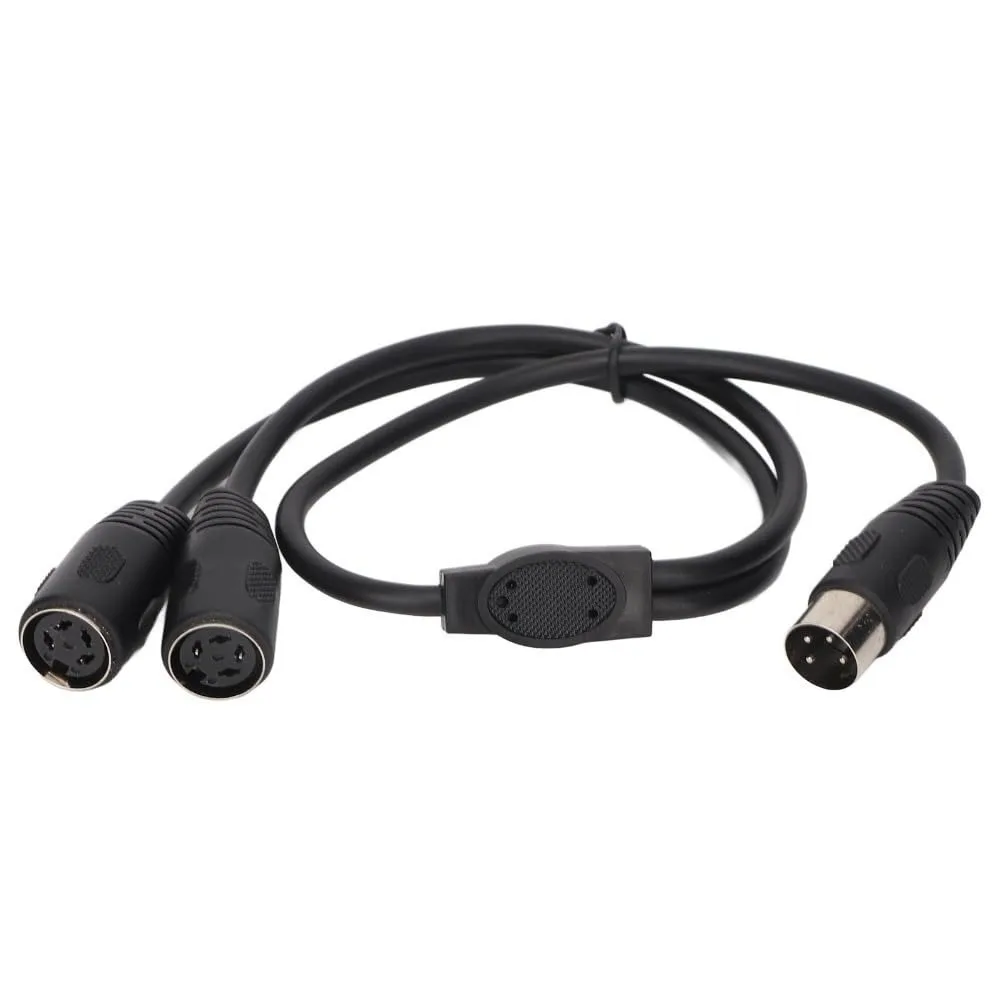 1 Male to 2 Female DIN 4PIN to 2DIN 4PIN Adapter Cable Plug and Play 0.5m/1.6ft 4 Pin DIN Y Splitter Cable