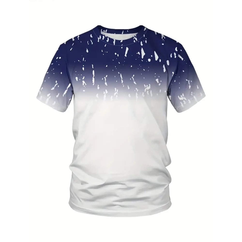 Gradient Striped Printed T-shirt for Badminton and Tennis Training Men's T-shirt