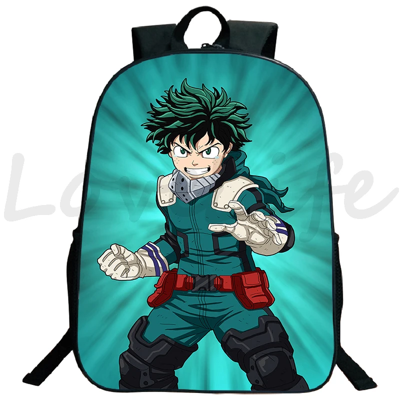 

Anime My Hero Academia Deku Cartoon Backpack Girls Boys Bookbag Boku no Hero Academia School Bag Teenager Travel Laptop Rucksack
