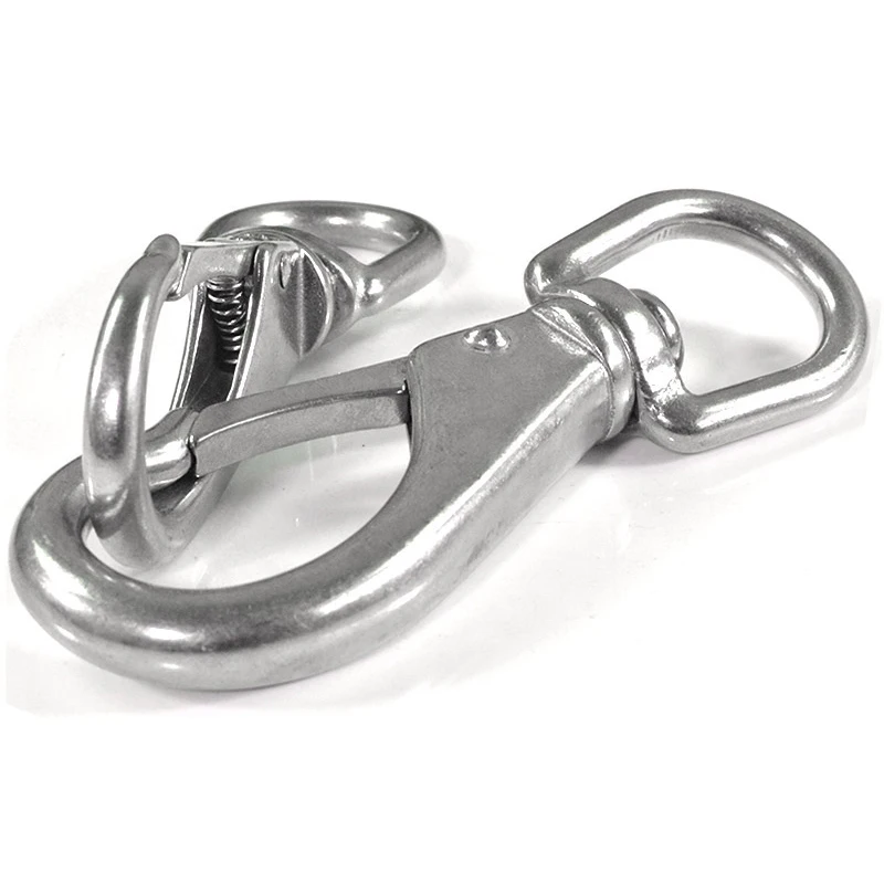 1PCS 304 Stainless Steel Universal Hook Spring Buckle Revolving Key Mountaineering Button Pet Dog Chain Dafety Connection Buckle