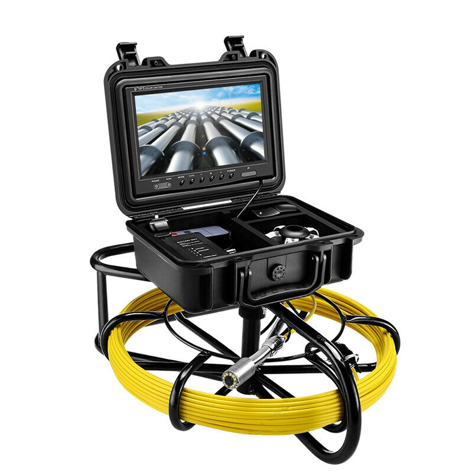 9 Inch Inspection Borescope 23mm Lens 20M Videoscope Pipe 1000TVL Industrial Endoscope Borehole Inspection Camera