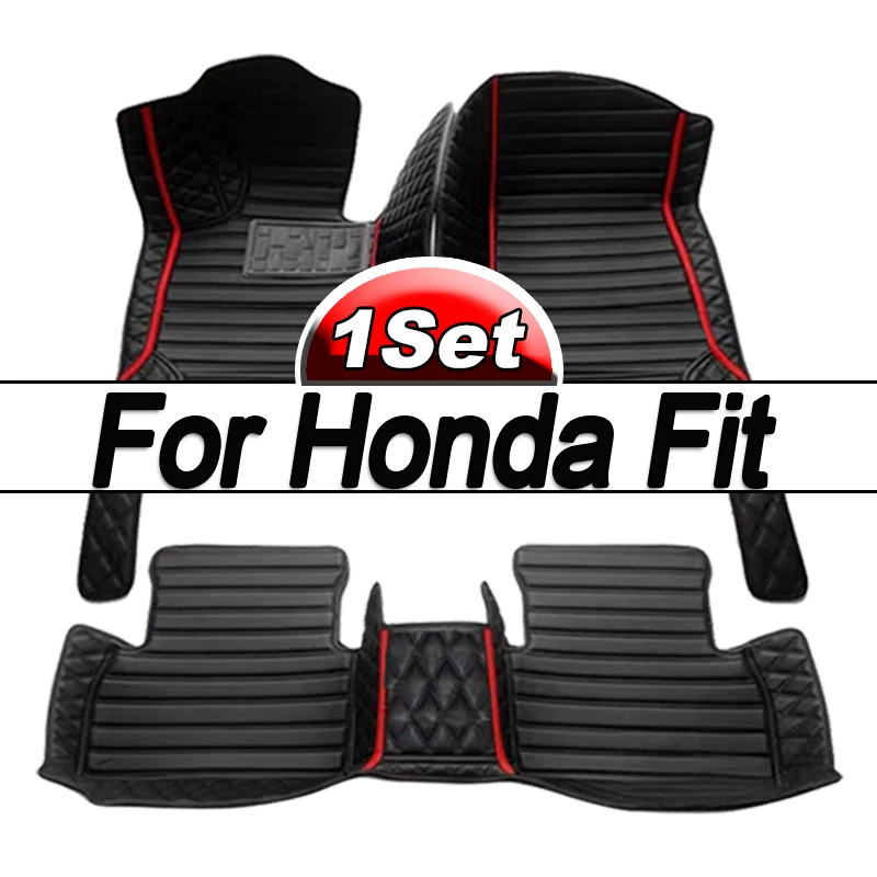 

Напольный коврик из искусственной кожи на заказ для автомобиля Honda Fit 2014 2015 2016 2017 2018, защита салона вашего автомобиля