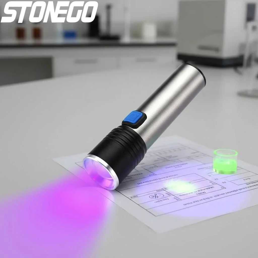 UV Rechargeable 395nm LED Zoom Ultraviolet Torch Identification Light Cigarettes Alcohol Banknote Detection Portable