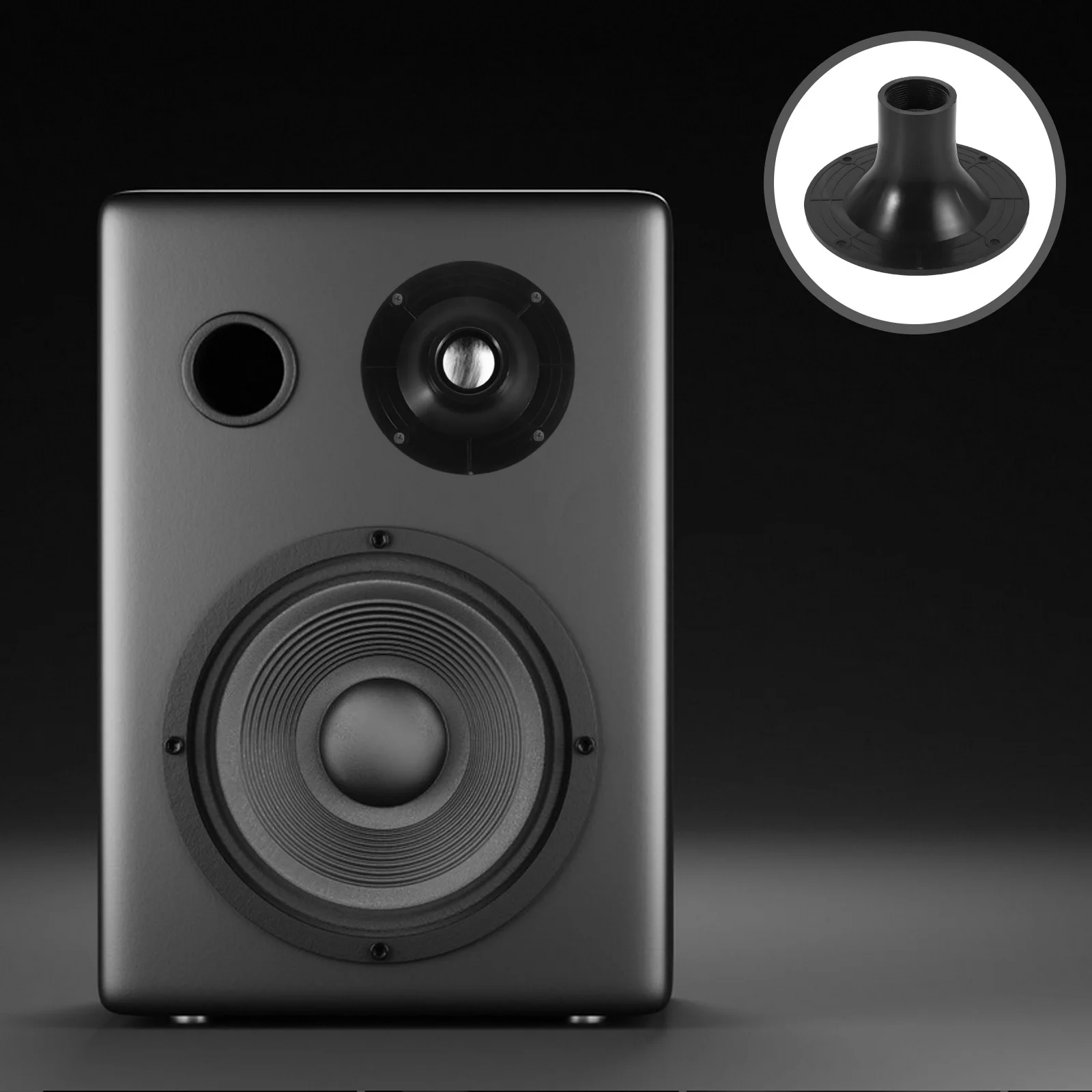 

Screw on Black Plastic Stage Speaker Horn Adapter 127Mm Round Internal Thread Loudspeaker Accessories Universal Car Horn