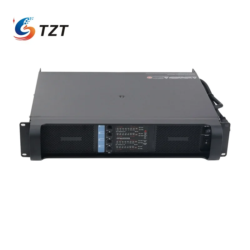 TZT FP6000Q High Performance Switching Professional Power Amplifier with Four-channel PA Speakers