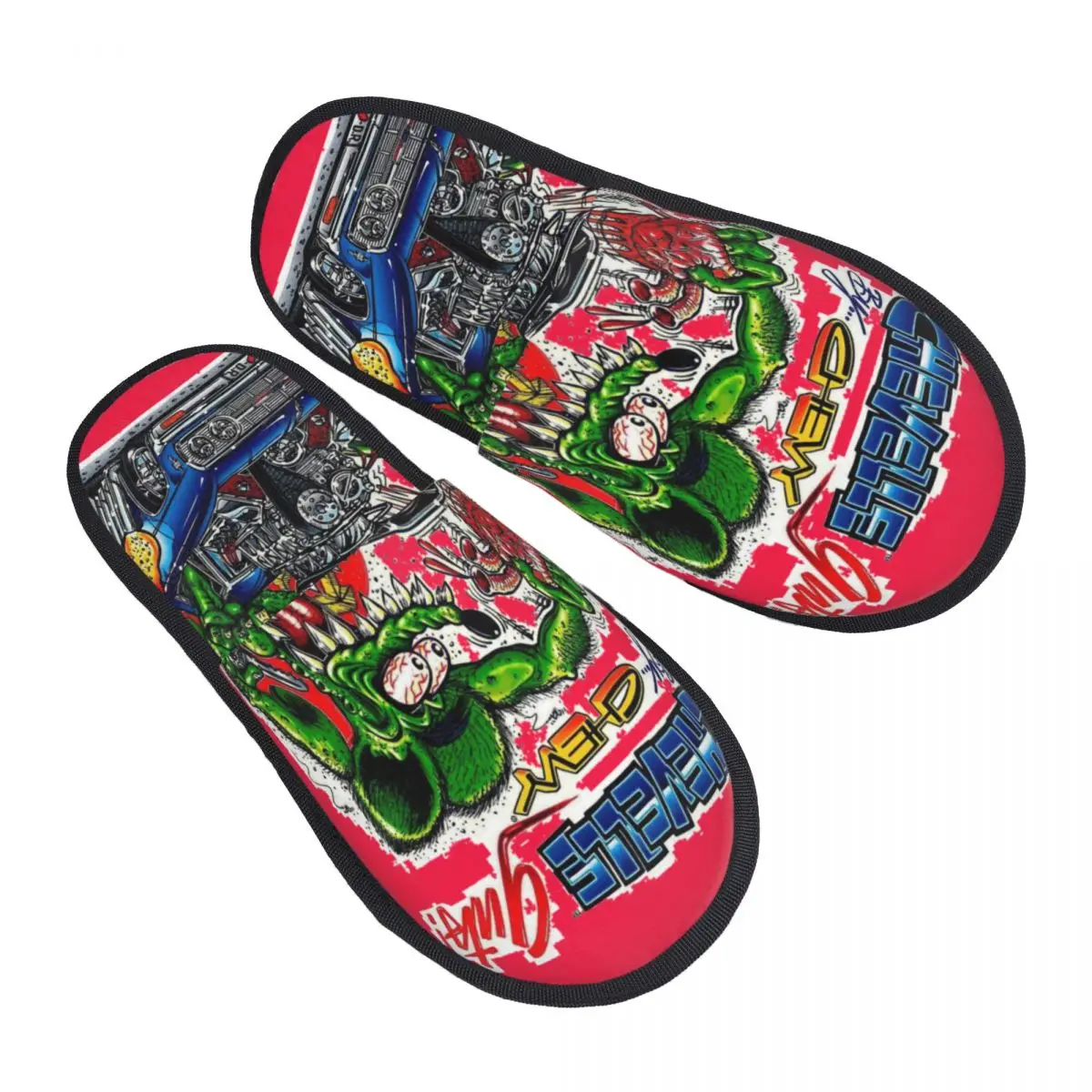 Messy Harajuku Tales Of The Rat Fink 6 (3) Men Women Furry slippers Cosy Home slippers