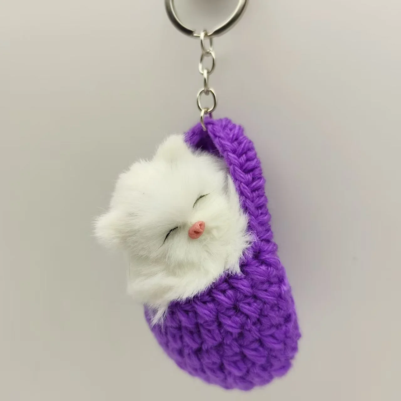 A Cute Kitten Slippers doll - Soft Plush Keychain Decoration Suitable for Clothing and Knitted Sweaters Design