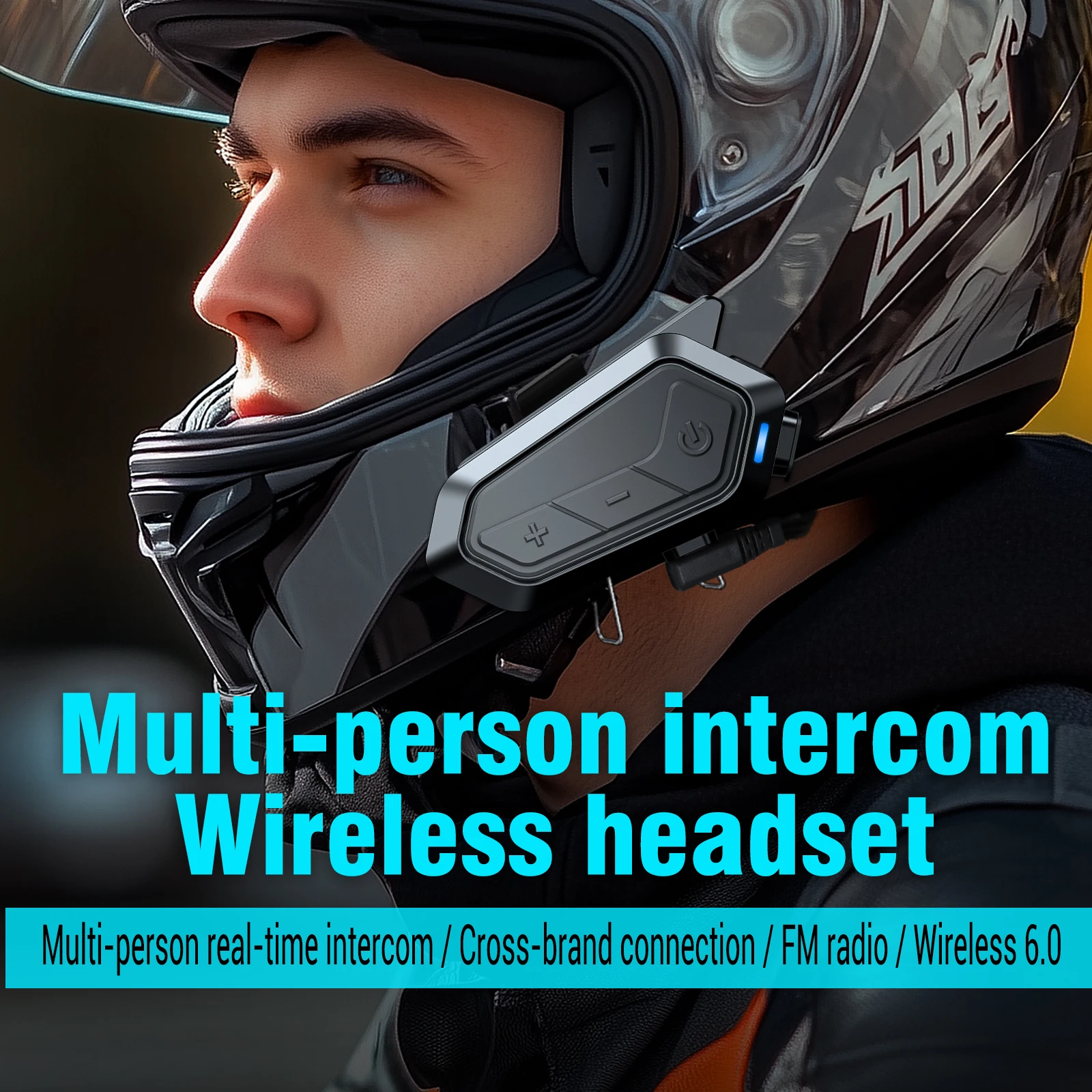 

Bluetooth Motorcycle Helmet V1 Intercom Headset for more Rider intercomunicador Moto Interphone Headset Wireless Noice Reduction