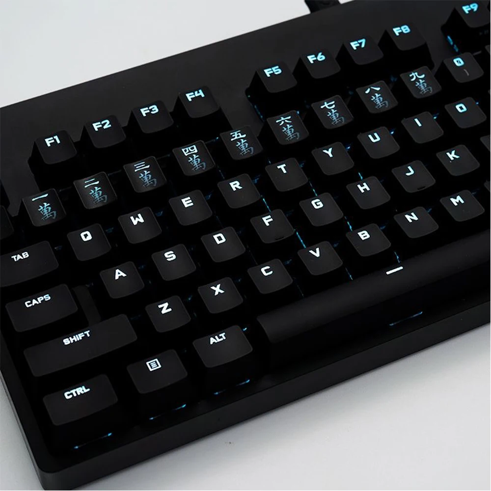 OEM R4 ABS Keycaps Majiang Mah Jong Mahjong Backlit Keycap Cross Axis Cherry MX Switch Mechanical Keyboard Cap Red Black Keycap