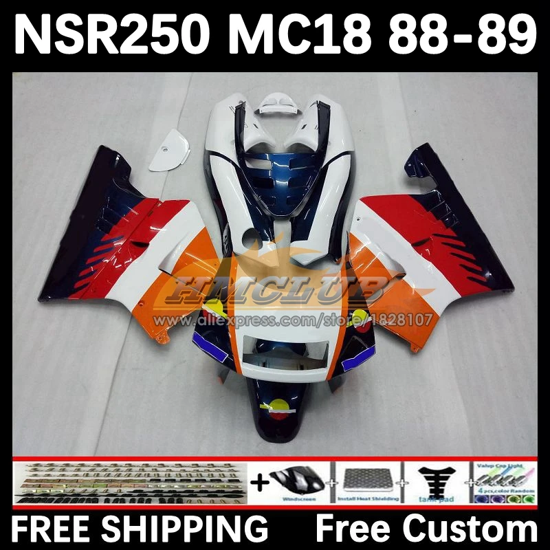 Body For HONDA NSR 250 R MC18 PGM2 NSR 250R NS250 NSR250R 88 89 93No.17 MC16 repsol green NSR250 R RR NSR250RR 1988 1989 Fairing