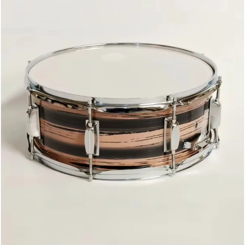 Factory Direct 14 Inch Snare Drum Wood Grain Finish with Carry Shoulder Strap Marching Snare Drum for Band Team  Percussion