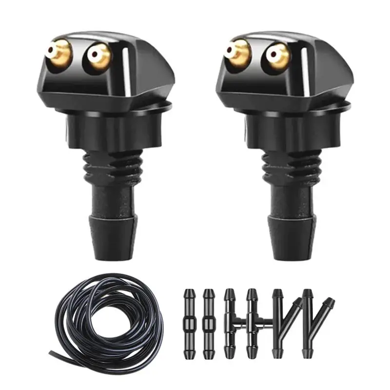 Car Universal Front Windshield Wiper Nozzle Jet Sprayer Kits Sprinkler Water Dual Holes Windshield Washer Wiper Water Spray