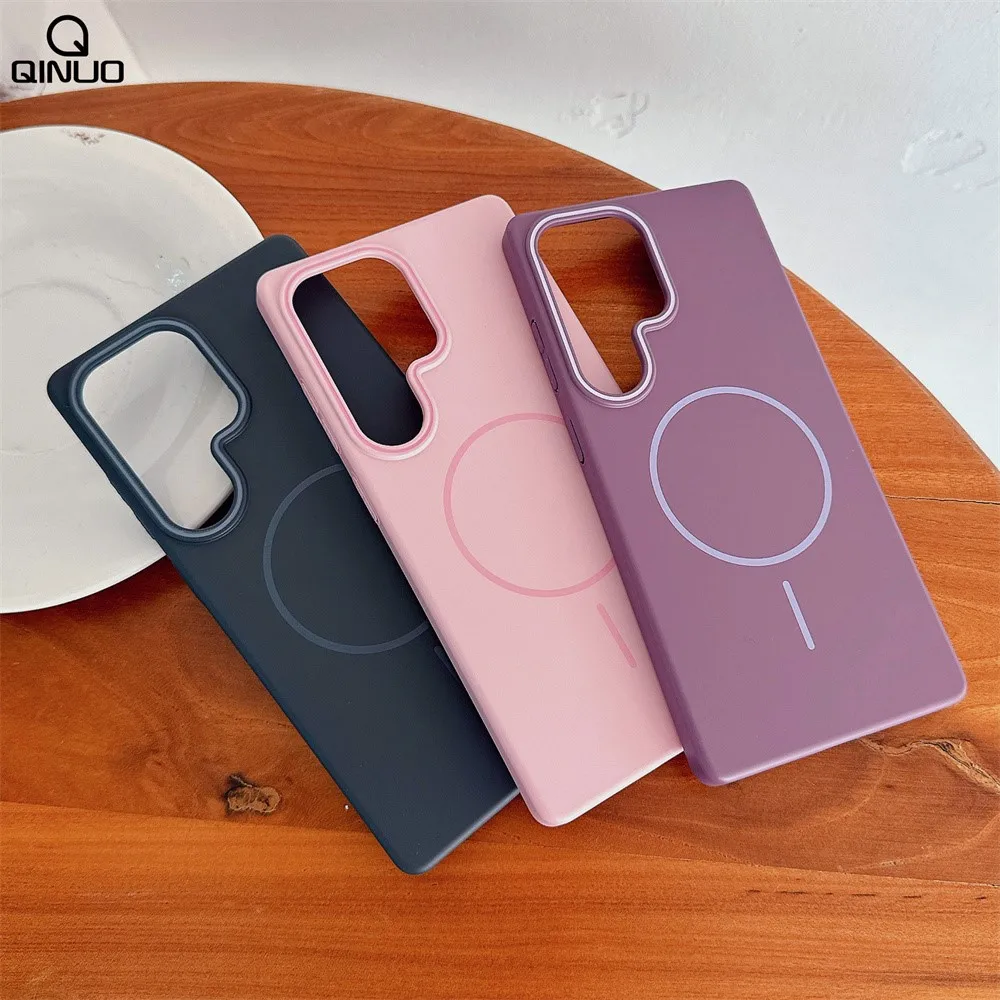 Fashion Ultra-thin Matte PC Hard Phone Case For Samsung Galaxy S25Plus S25Ultra S24 Magnetic For Magsafe Wireless Charge Cover