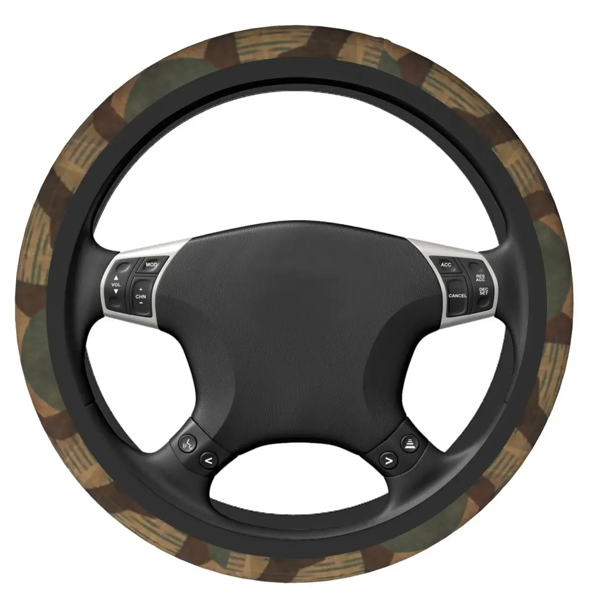 Splintertarn German Camouflage Car Steering Wheel Cover 37-38 Non-slip Texture Steering Wheel Protective Cover Car Accessories