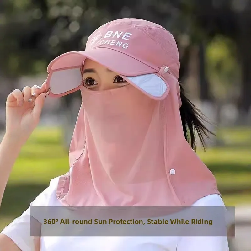 

Летняя женская шляпа от солнца с защитой от ультрафиолета, велосипедная шляпа с широкими полями, защита шеи, ветрозащитная шляпа с защитой для лица