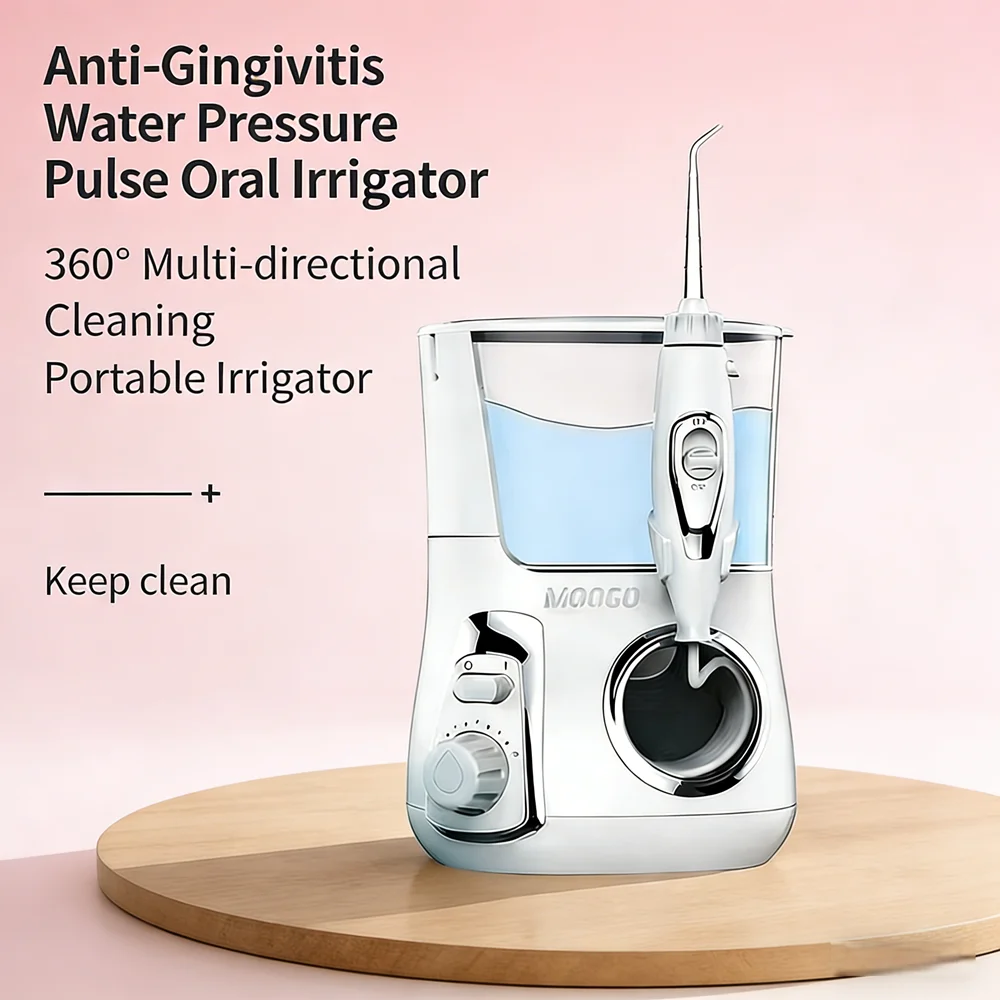 

10 Modes Electric Water Pick Teeth Cleaner 800ML Desktop Oral Irrigator Dental Flosser with 5 Nozzles for Home & Clinical Use