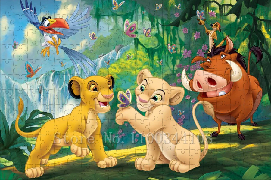 Puzzle Disney le roi Lion, 300/500/1000 pièces, dessins animés Simba, jeu interactif Parent-enfant à assembler