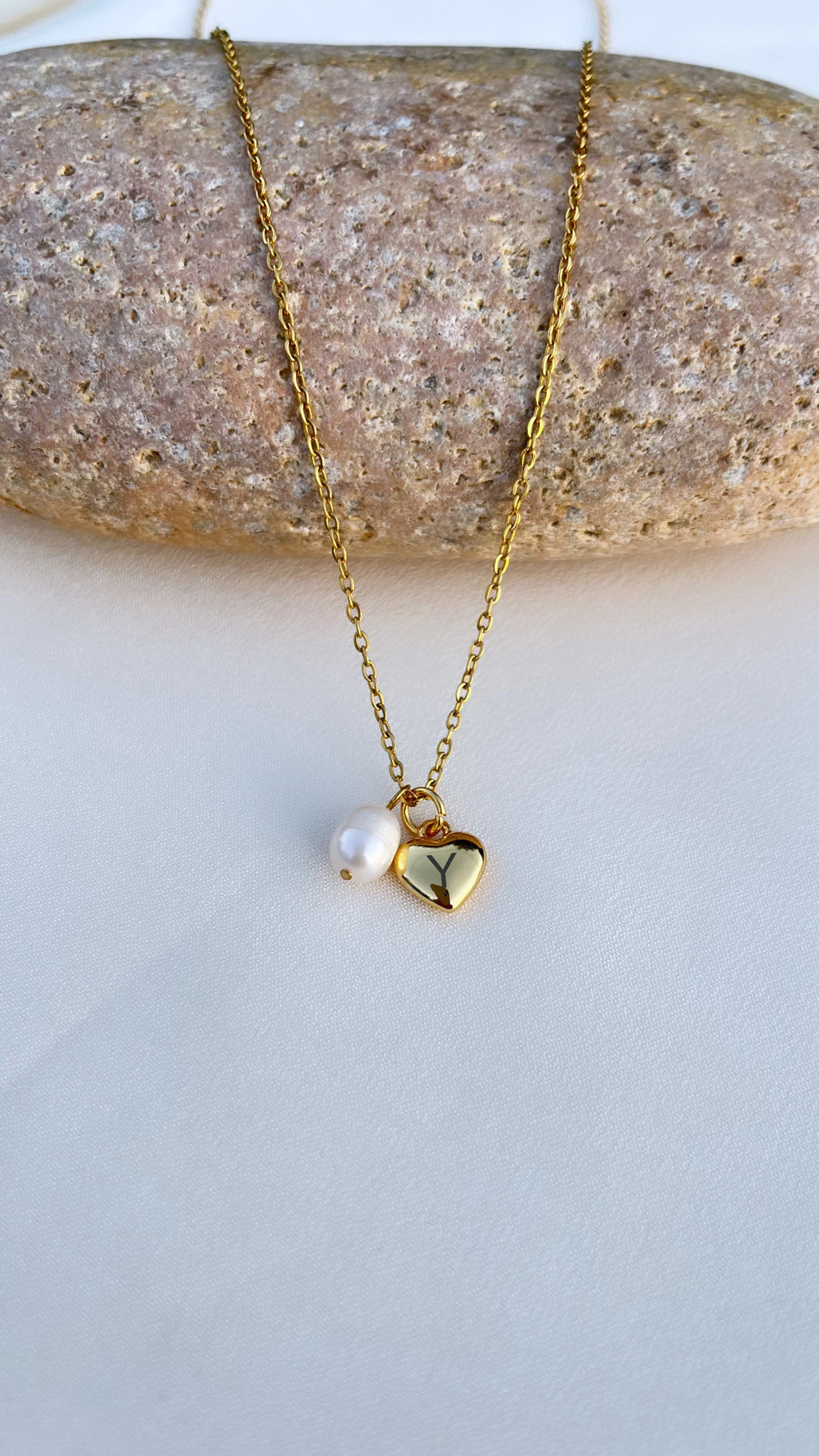 Mini Pearl Necklace Gold Pearl Heart Necklace 3D Heart Pendant Necklace Anniversary Gift For Women Bridesmaid Luxury  Jewelry