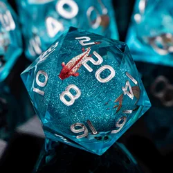 D & D-Flow Core Dice, Olho de atividade líquida e anel, Borda afiada, D e D, Dragon Pathfinder, Jogos de RPG de dados