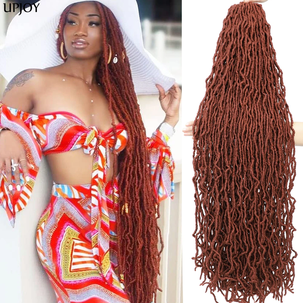 

Мягкие локоны, плетение крючком, плетение волос Goddess Faux Locs, косички для волос, супер длинные синтетические волосы, дреды, волосы вониche cheveux à tresser