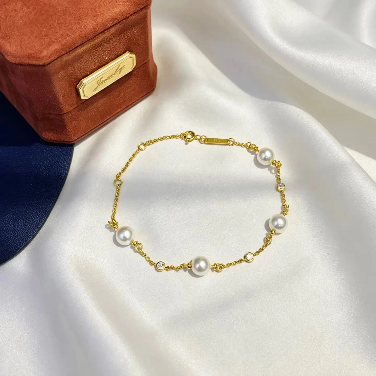 S925 Sterling Silver Bracelet Mount Settings Finding Mountings Base Part Bangle Accessories Fittings for 7-10mm Pearls