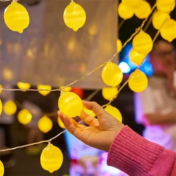 Room Decor Fruit Lemon Led String Lights Indoor New Year Atmosphere Christmas Decoration Battery Lights Party Waterproof 089
