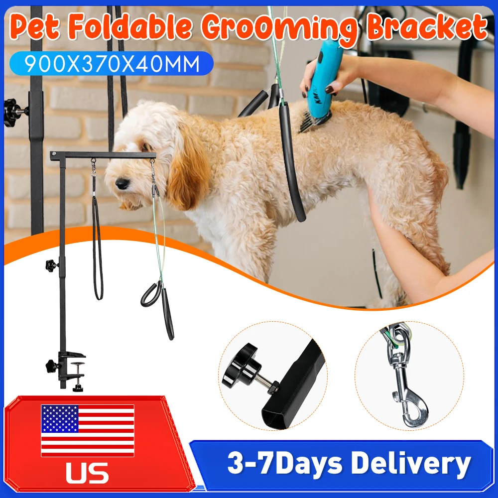 

Телескопическая подставка для груминга животных с регулировкой высоты, держатель для собак и кошек с зажимом-креплением для купания, стрижки, ухода за шерстью и обрезки когтей ﻿