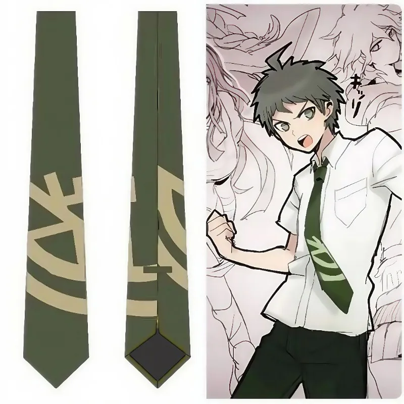 Hot Anime Danganronpa Hinata Hajime Cosplay Cartoon Printed Neckties Mascot Prop Ambitus Stage Properties Ornament Xmas Gift