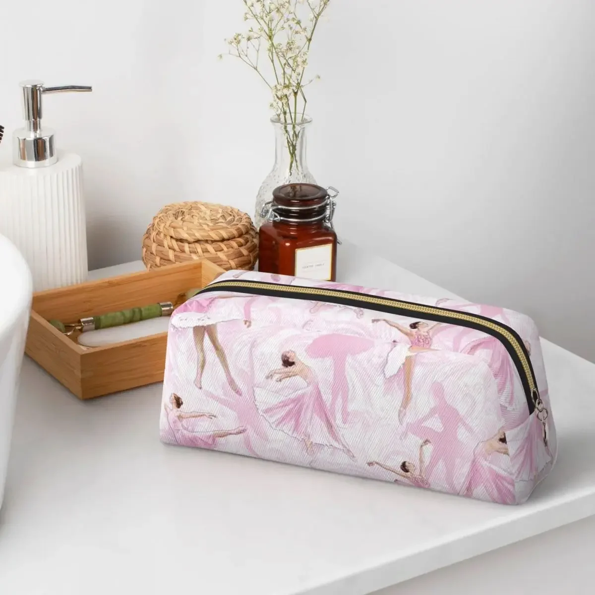 Ballet Dance Makes Me Free Ballerina Dancer Pencil Case for Boys Girls School Pen Box Pencil Bag Pen Holder