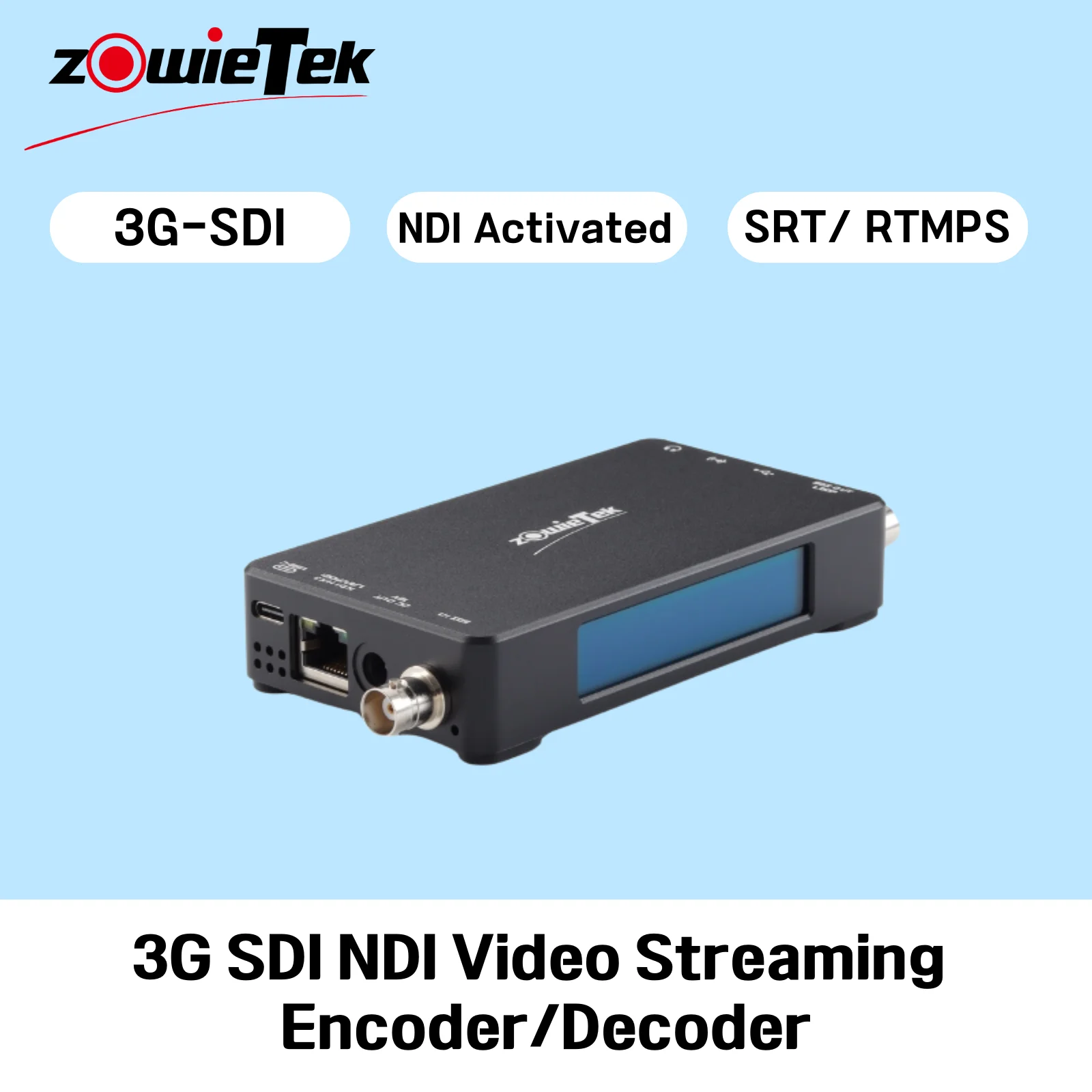 

3G SDI NDI Video Streaming Encoder Decoder, ZowieBox, UVC to SDI Converter, SDI Video Recorder & Extender with Loopout, SRT/RTMP