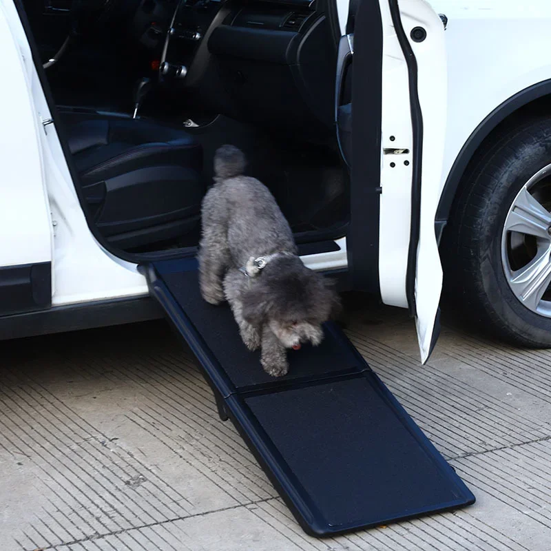 Foldable non-slip plastic frame pet stair car dog ramp ladder dog step off car trunk stairs