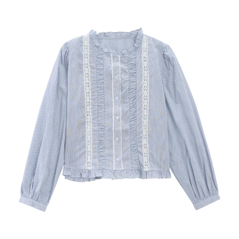 ALXNAN White Shirt Women 2025 Fall Wood Ear Long Sleeve Cotton 100% Blouses Casual Elegant Office Lady Tops Female L57238