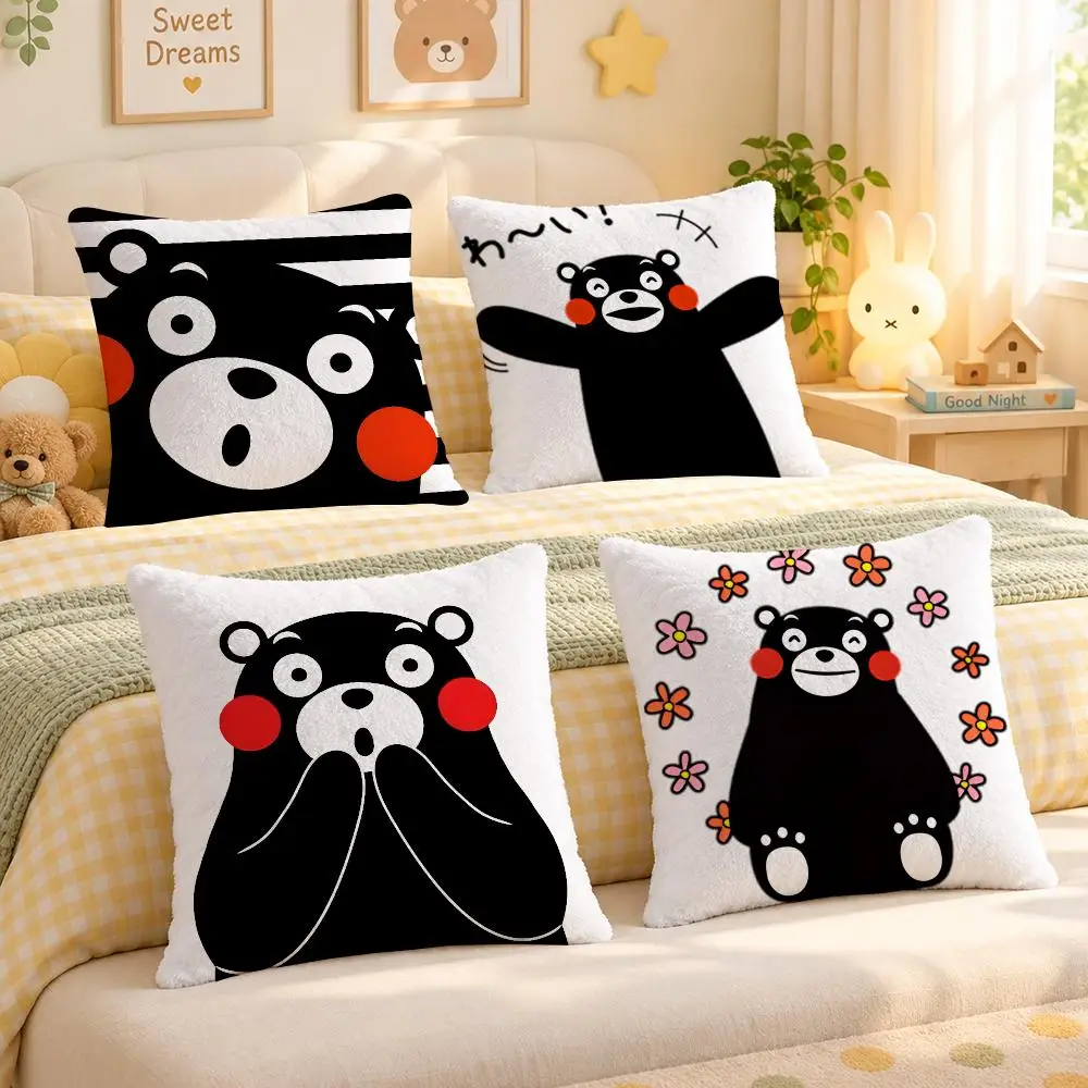 Mascot Kumamon Kawaii Bear Cushion Cover Personalized Soft Plush Pillow Living Room Home Sofa Bedroom Office Car Cushion